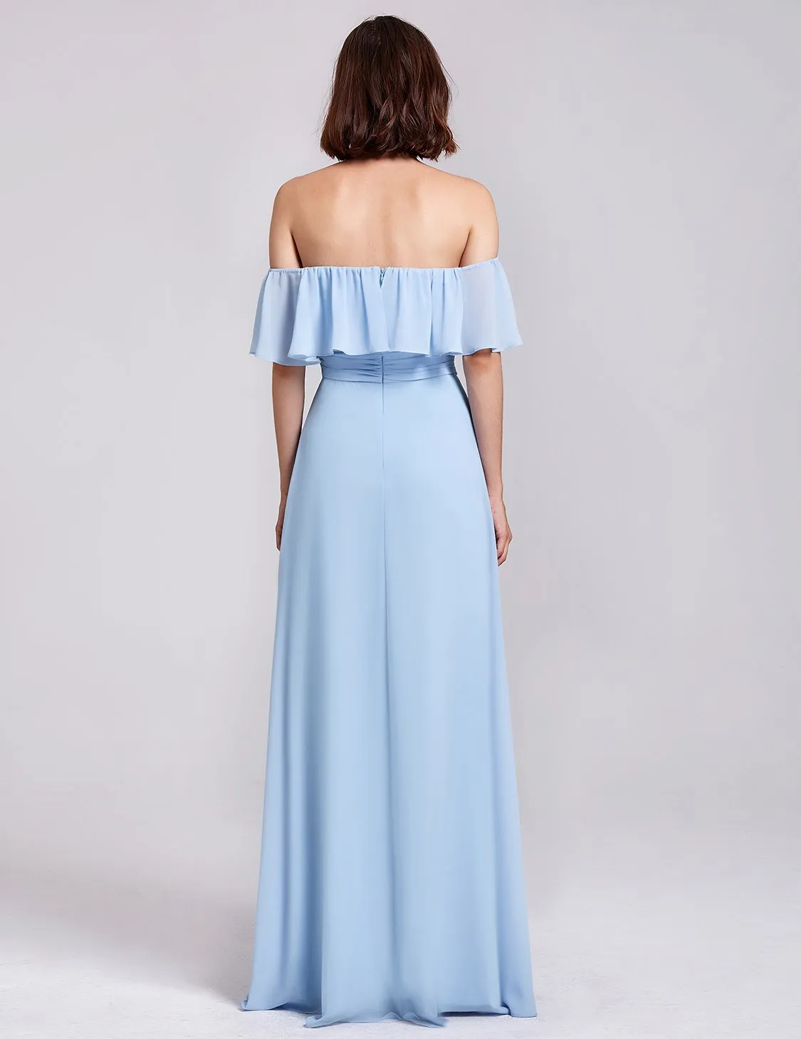 Ever-Pretty Women's Elegant Off Shoulder Ruffles High Split Bridesmaids Dress EP07171