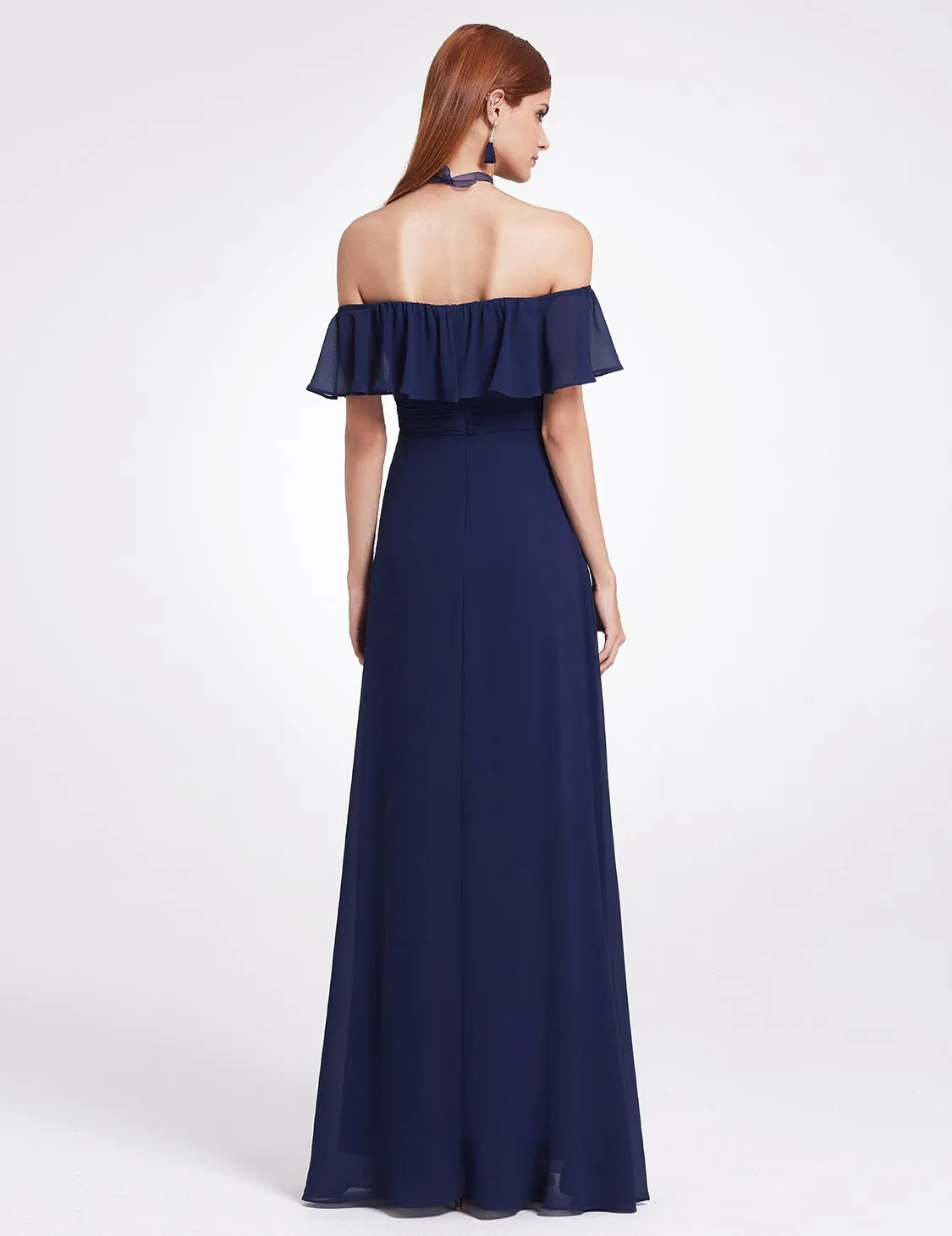 Ever-Pretty Women's Elegant Off Shoulder Ruffles High Split Bridesmaids Dress EP07171