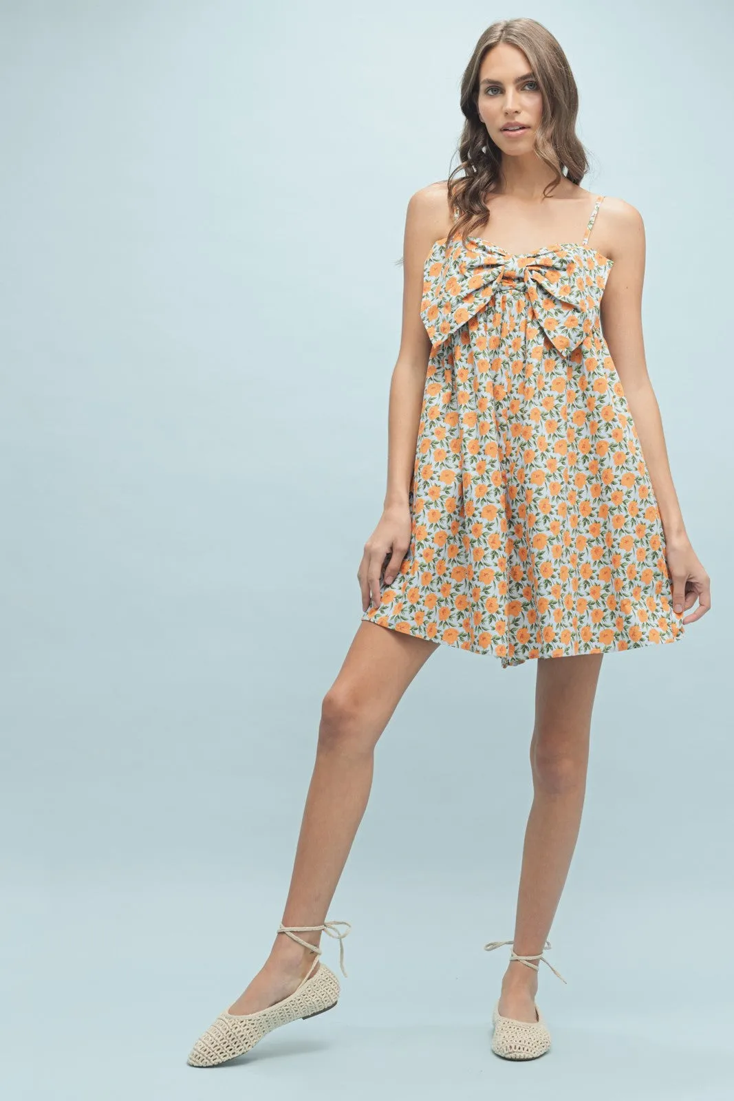 Floral Bow Cami Romper