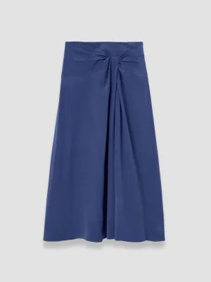 Fran crepe de chine knot silk skirt