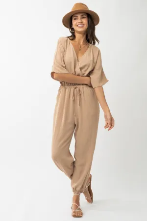 GILLI Dolman Sleeve Surplice Jumpsuit
