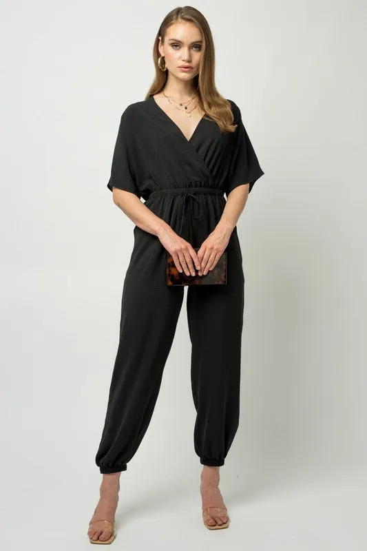 GILLI Dolman Sleeve Surplice Jumpsuit