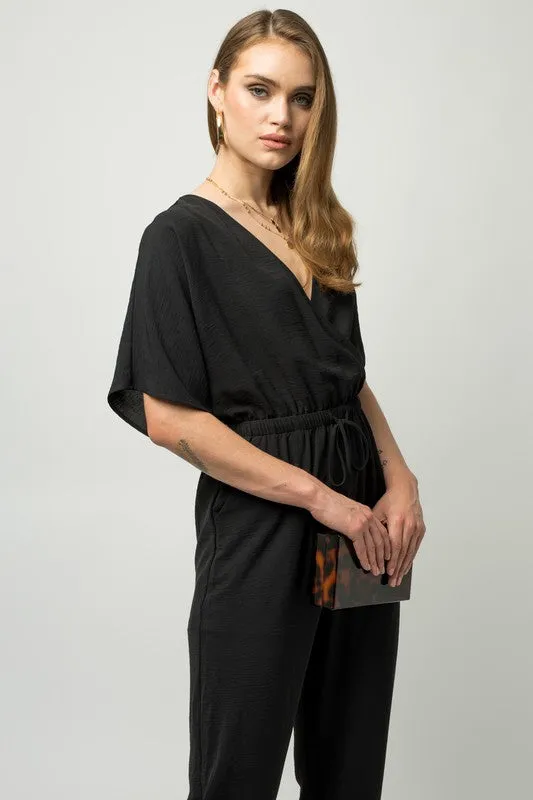 GILLI Dolman Sleeve Surplice Jumpsuit