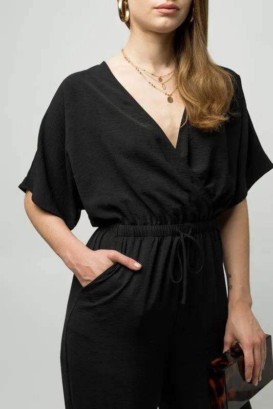 GILLI Dolman Sleeve Surplice Jumpsuit