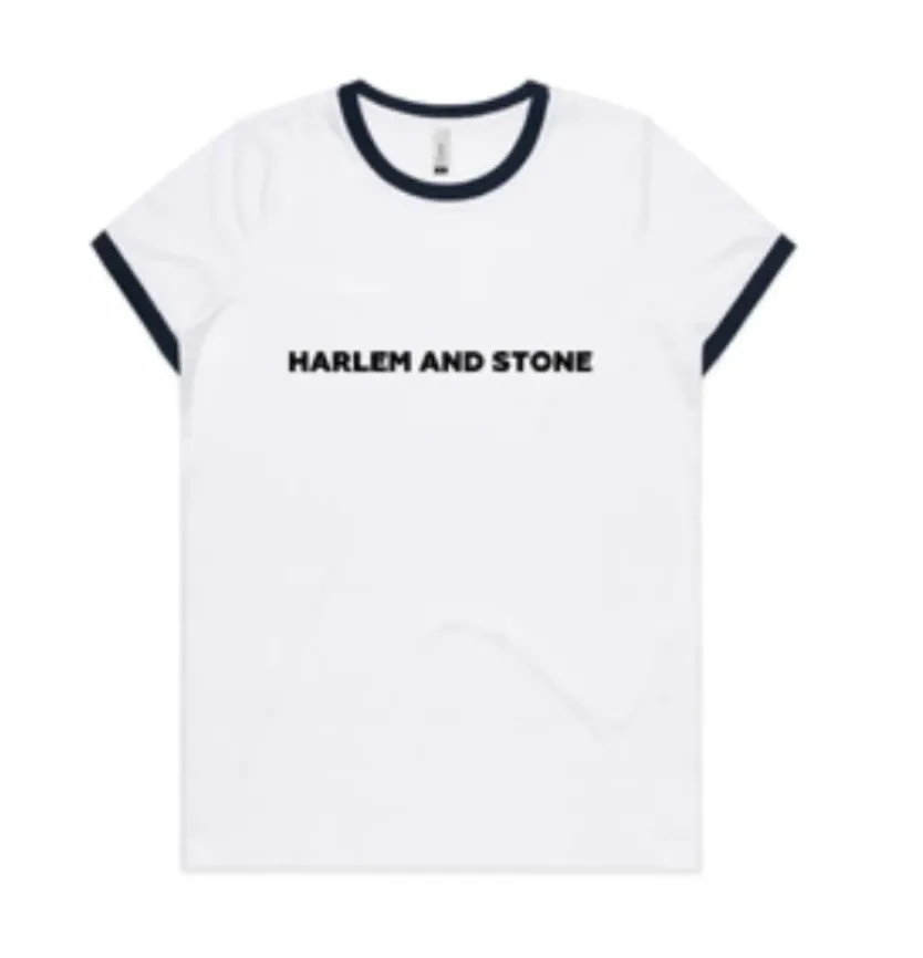 HARLEM AND STONE RETRO TEE white