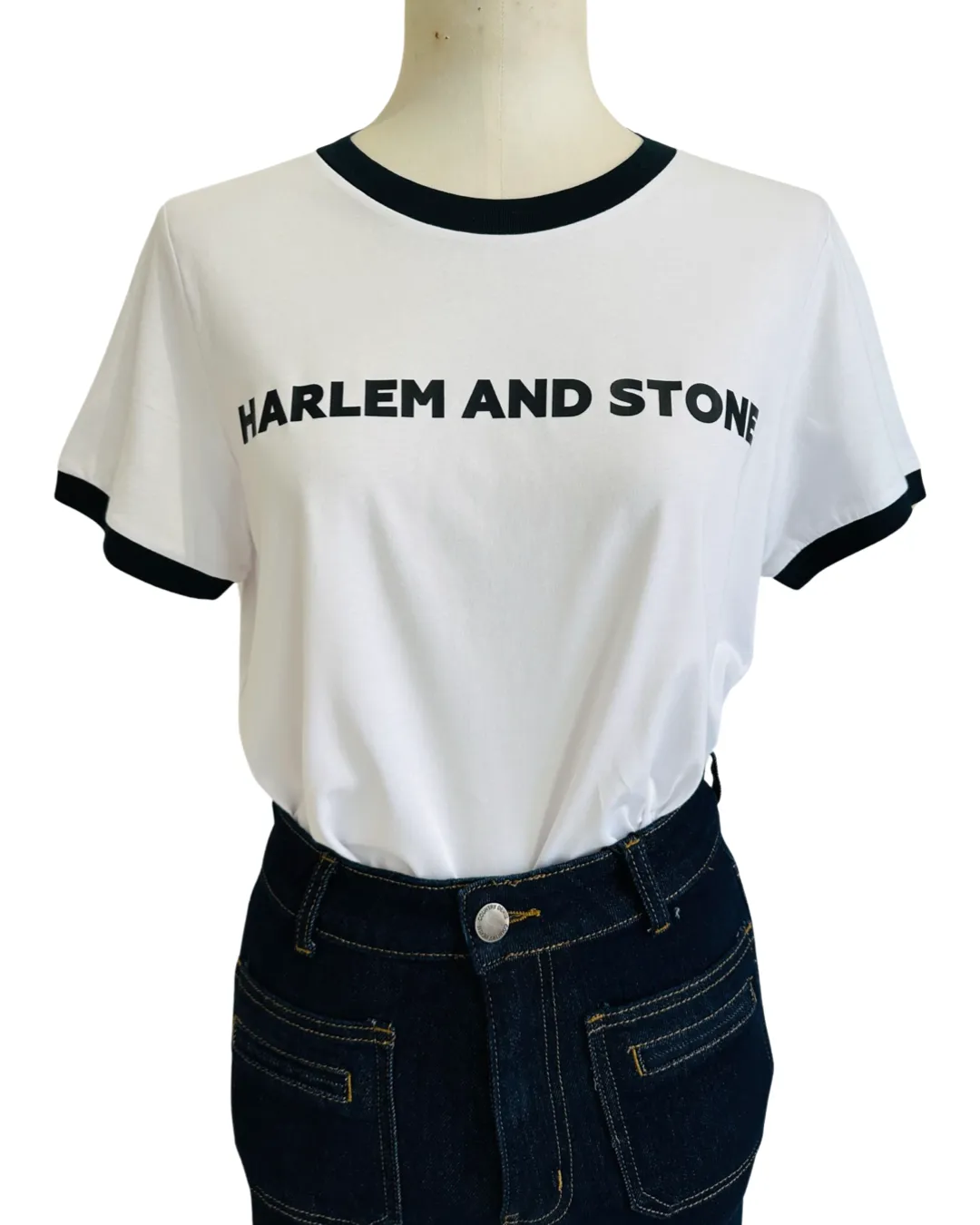 HARLEM AND STONE RETRO TEE white