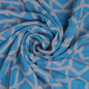 Harlequin Square And Hexagon Digital Printed Fabric - Pure Georgette