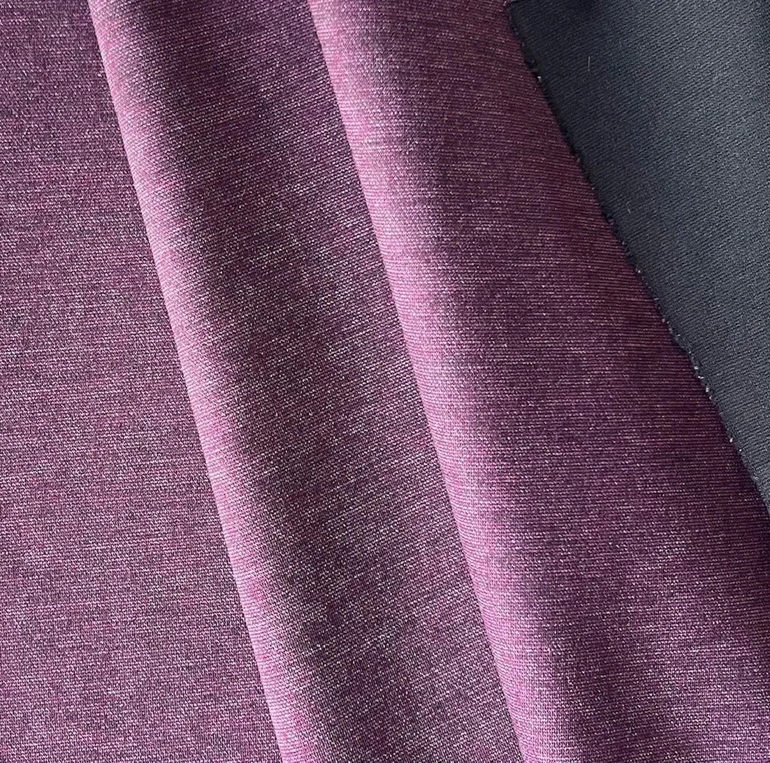 Heathered Boysenberry  Rayon Viscose Blend Ponte Double-Knit (Made in Italy)