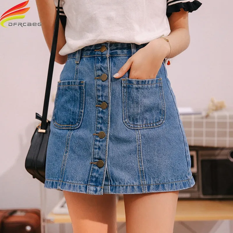 High Waist A-line Mini Skirt