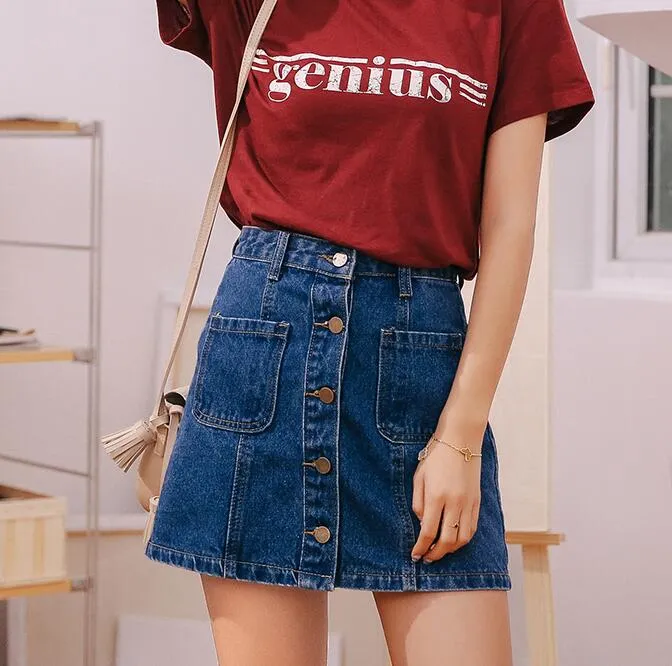 High Waist A-line Mini Skirt