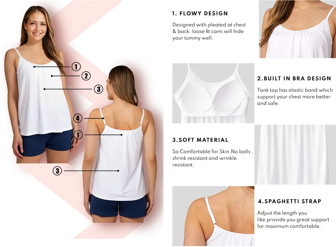 🎁Hot Sale 49% OFF🌺Loose-fitting Tank Top With Built-in Bra
