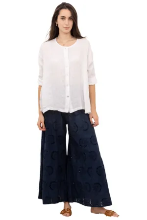 Italian Over Size Button Fronted Collarless Top One Size