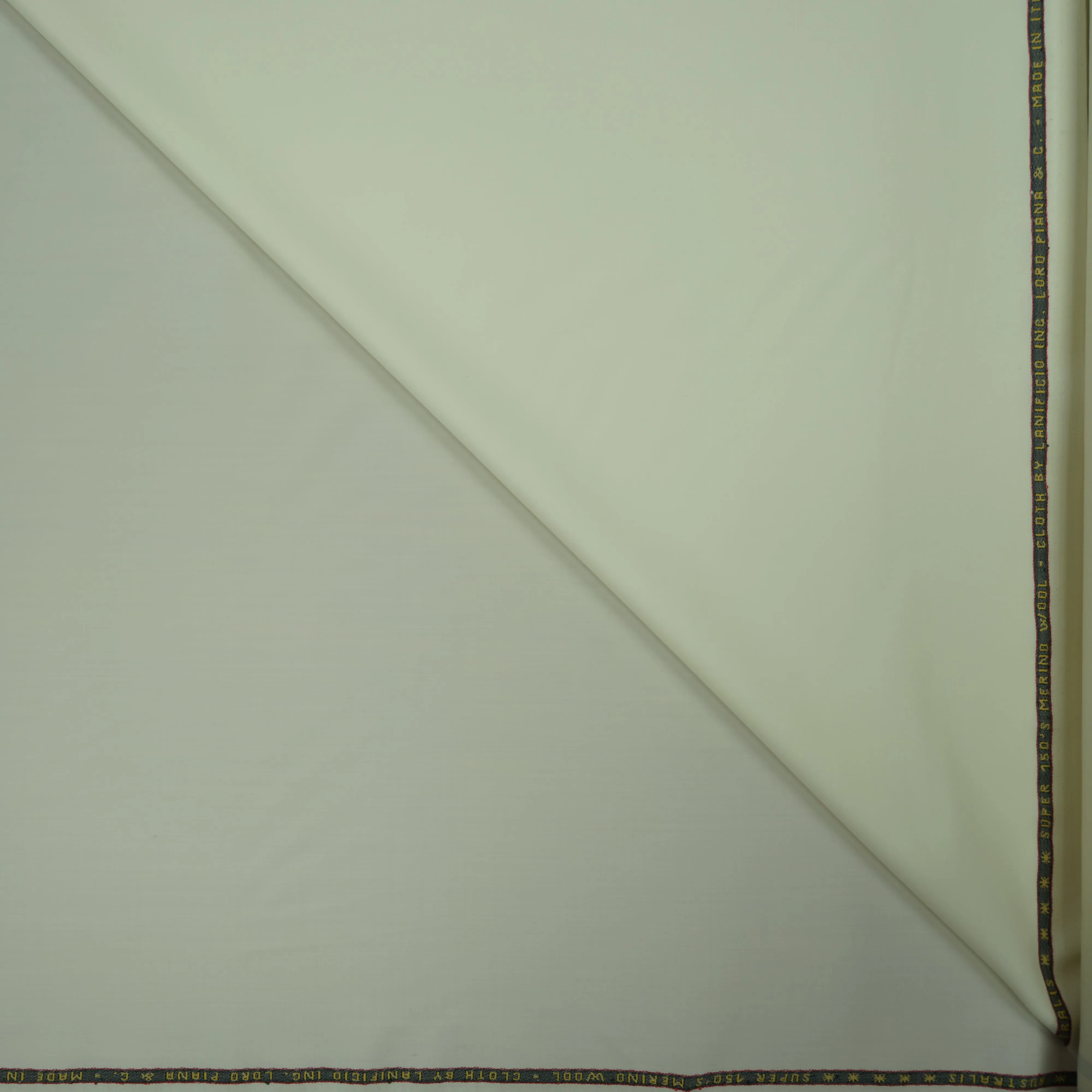 Ivory Cream Solid Plain Loro Piana Australis Wool Super 150's Fabric