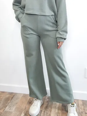 Lounging Around Town Wide Leg Pants- Sage