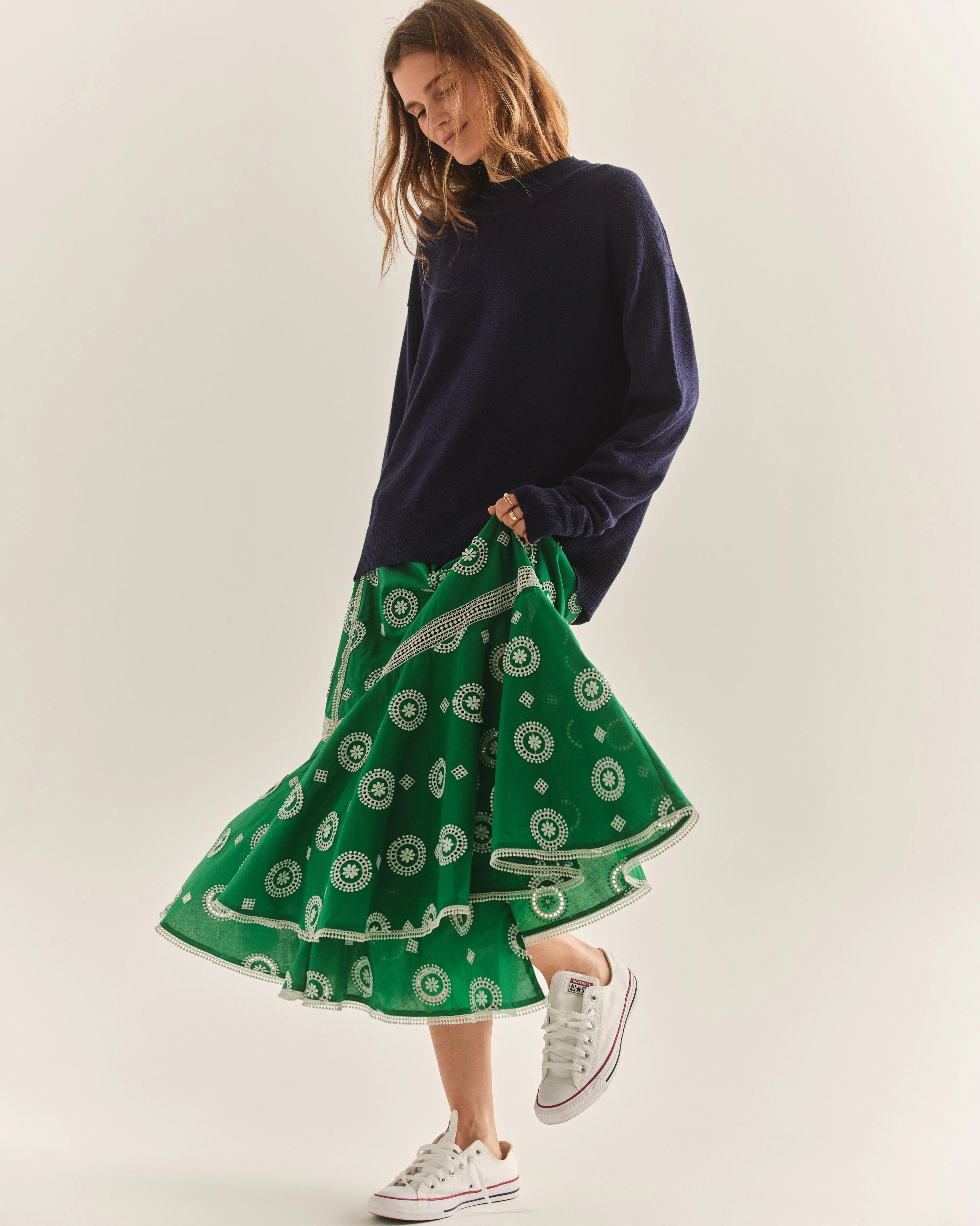 MARLO WRAP SKIRT-JADE GREEN