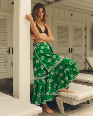 MARLO WRAP SKIRT-JADE GREEN