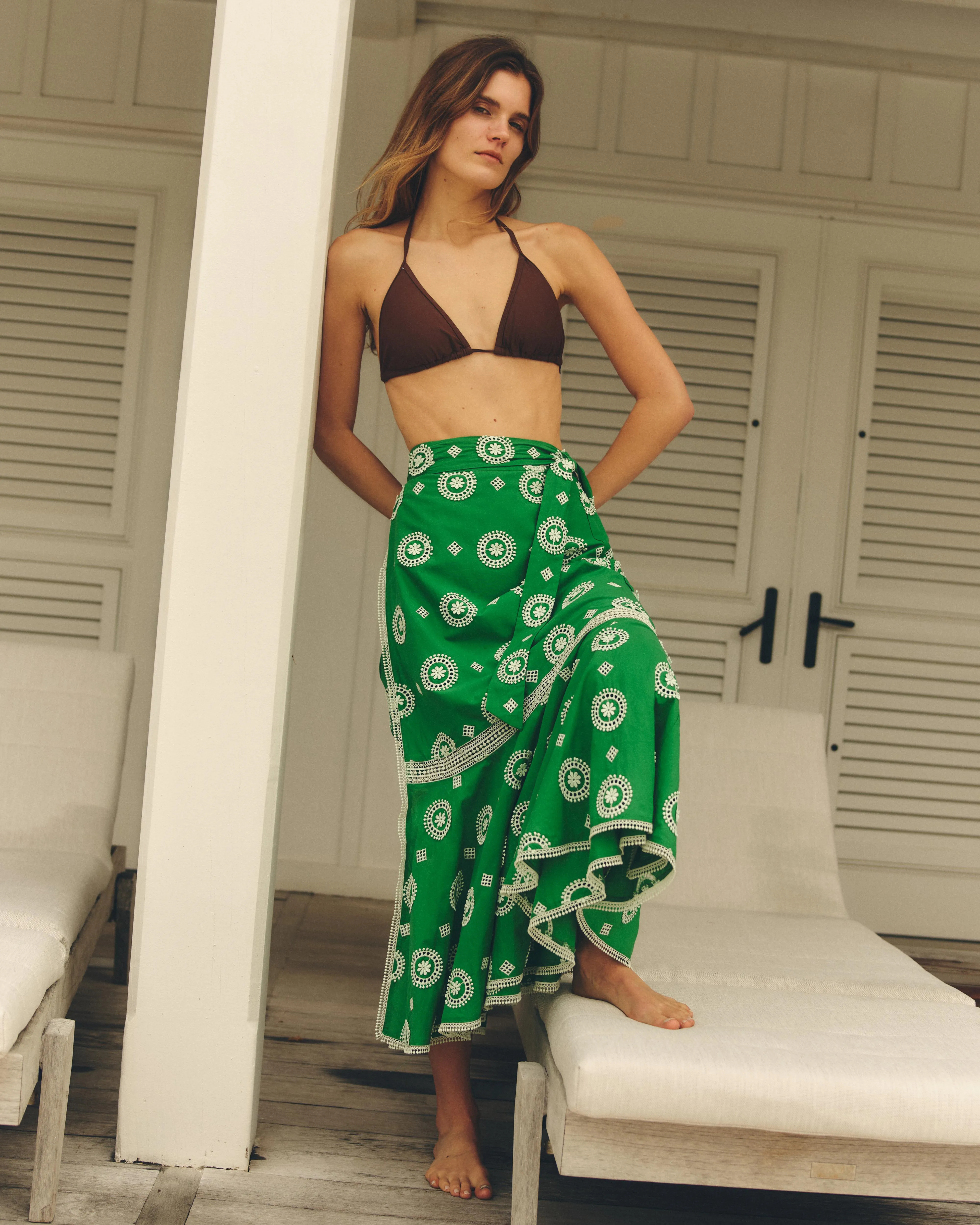MARLO WRAP SKIRT-JADE GREEN
