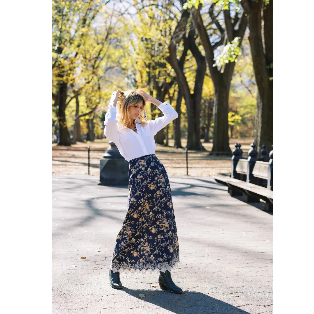 MASON'S DAUGHTER Samantha Skirt, Heirloom Bouquet Viscose Twill