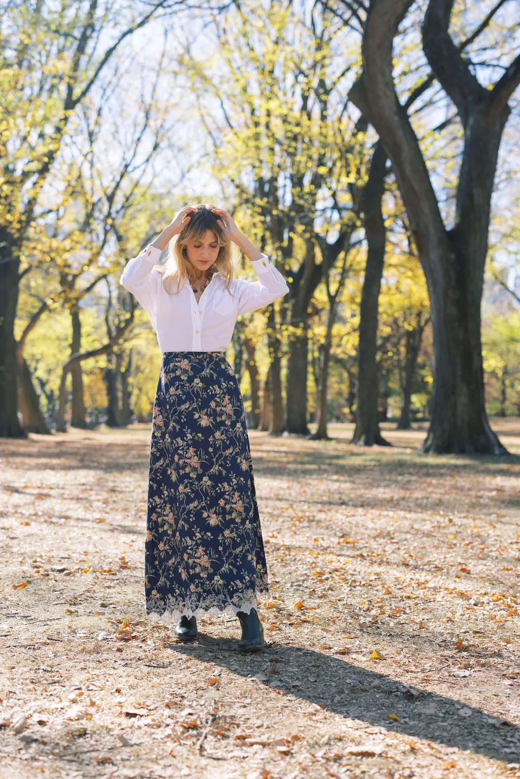 MASON'S DAUGHTER Samantha Skirt, Heirloom Bouquet Viscose Twill