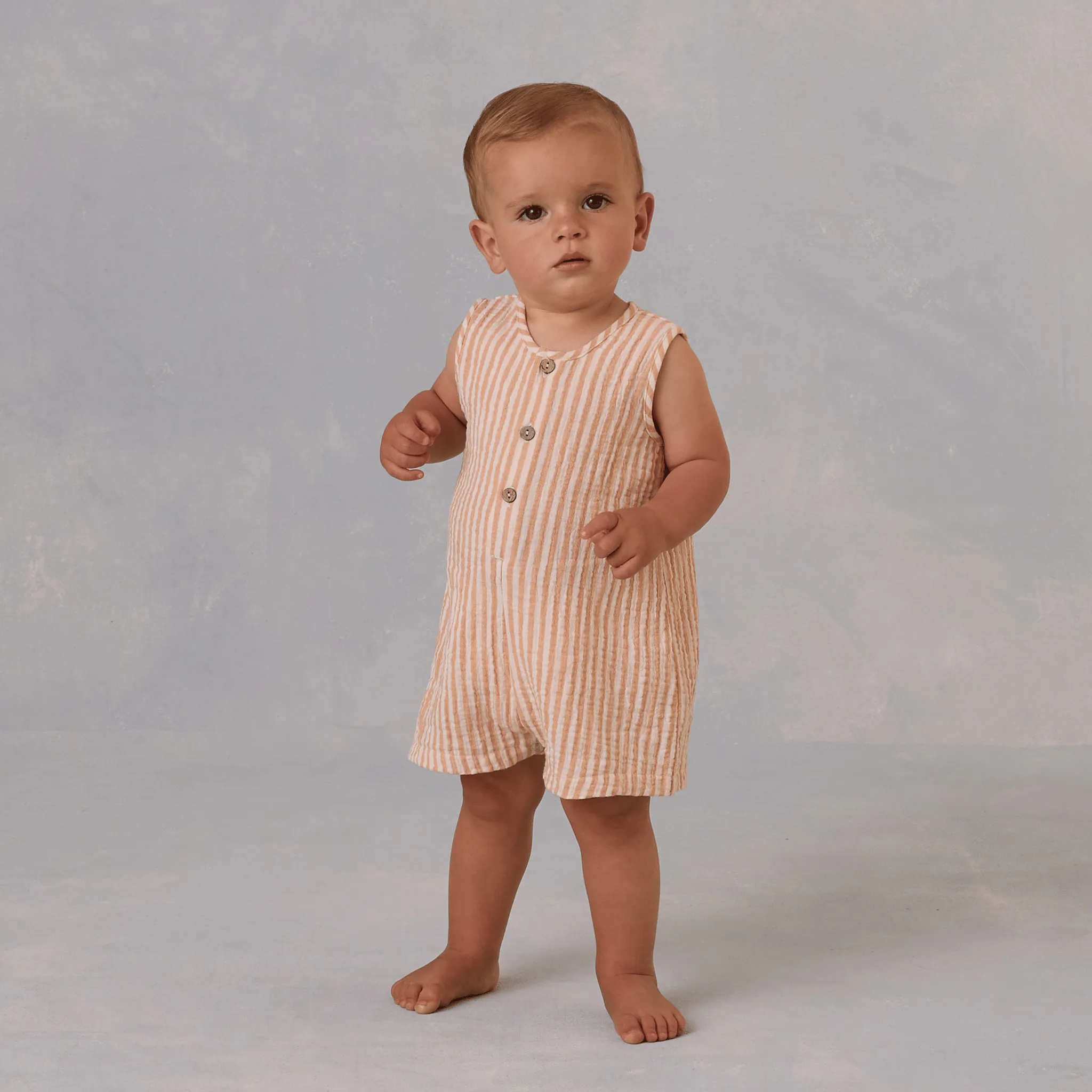 Maverick Romper - Grapefruit Stripe