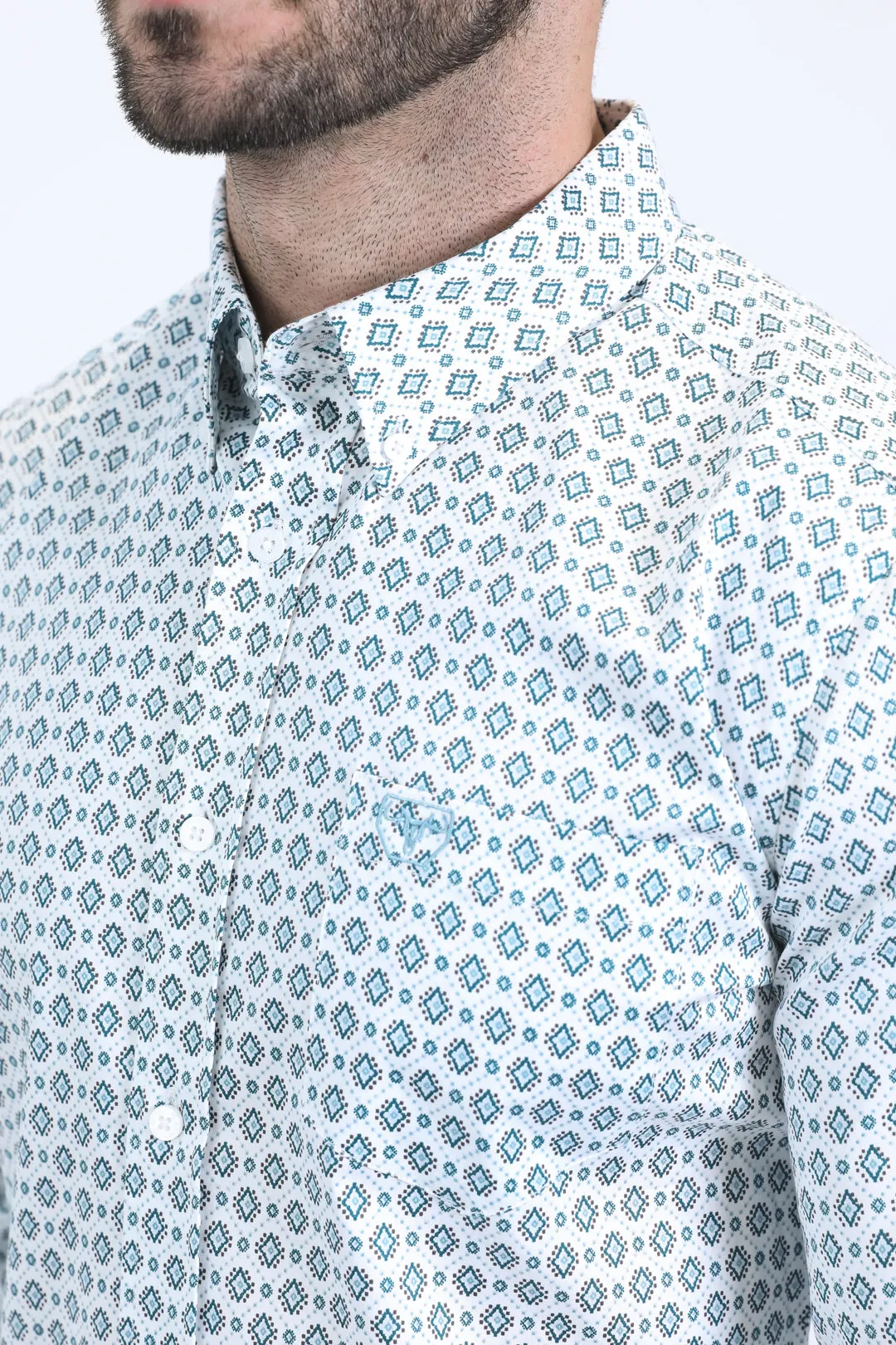 Mens Satin Cotton Modern Fit Navy Long Sleeve White Shirt