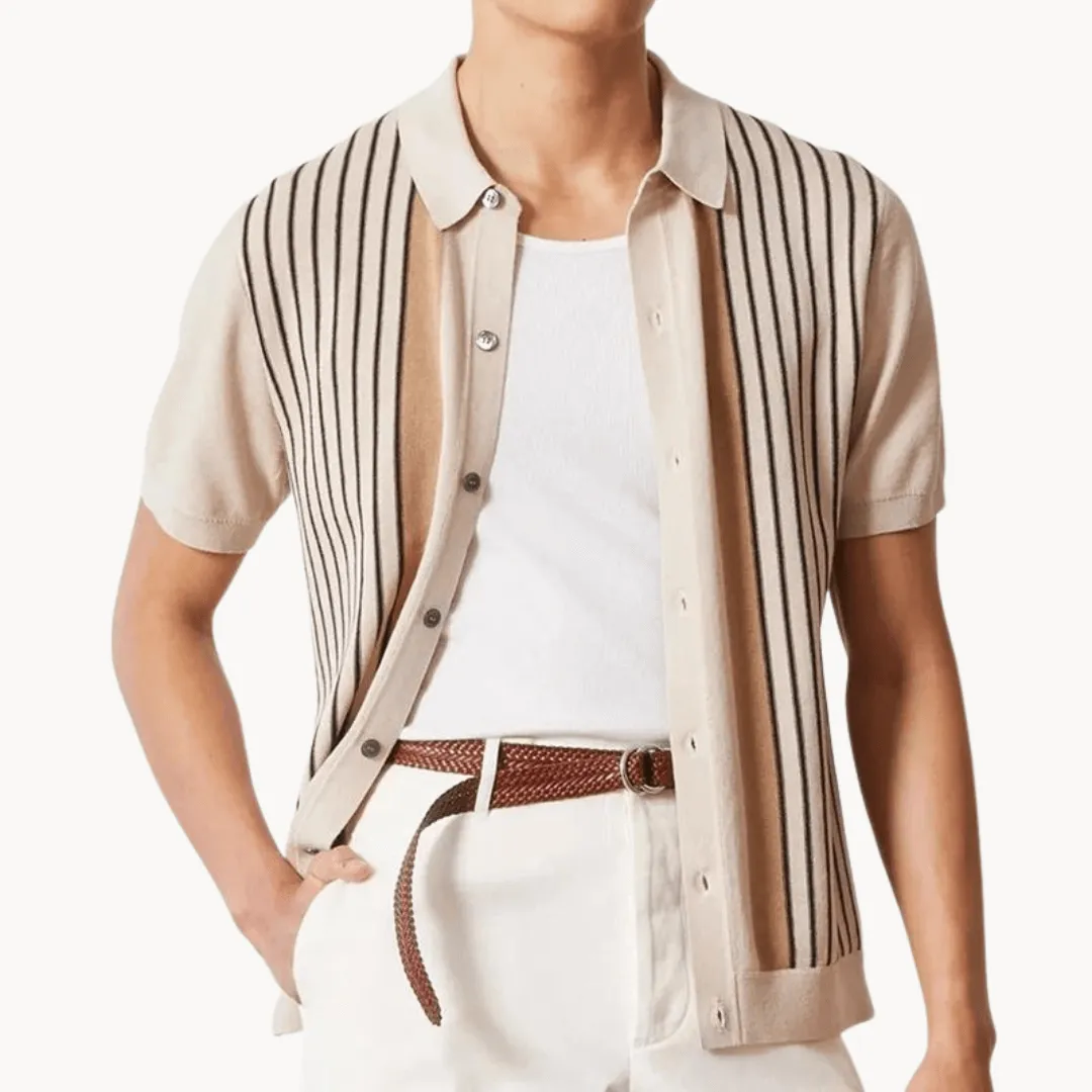 Men's Striped Relaxed Fit Polo Shirt