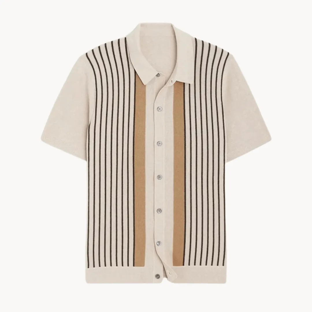 Men's Striped Relaxed Fit Polo Shirt