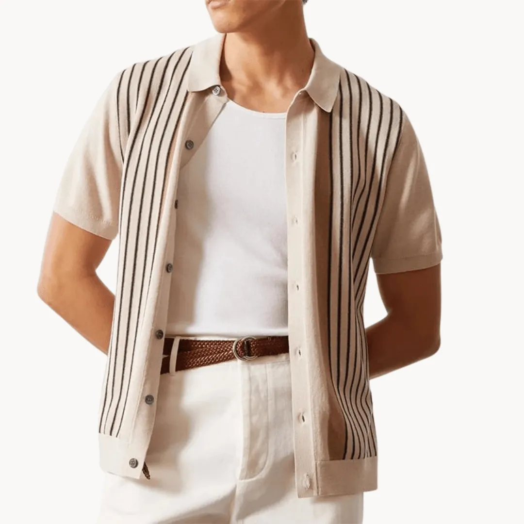 Men's Striped Relaxed Fit Polo Shirt