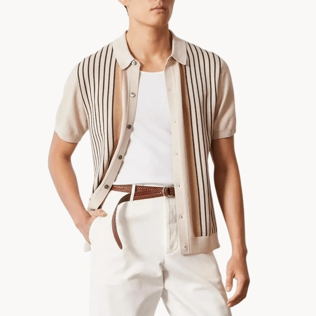 Men's Striped Relaxed Fit Polo Shirt