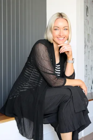MIA Black Mesh Open Cardigan