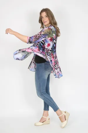 MIA Pink Animal Mesh Open Cardigan