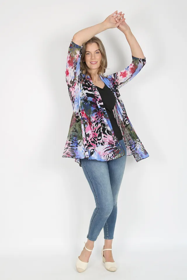 MIA Pink Animal Mesh Open Cardigan