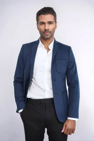 Modeled Slim Fit Navy Blue Jacket | Wessi