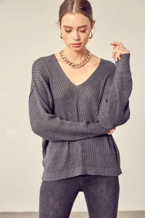 Mustard Seed V-Neck Knit Top