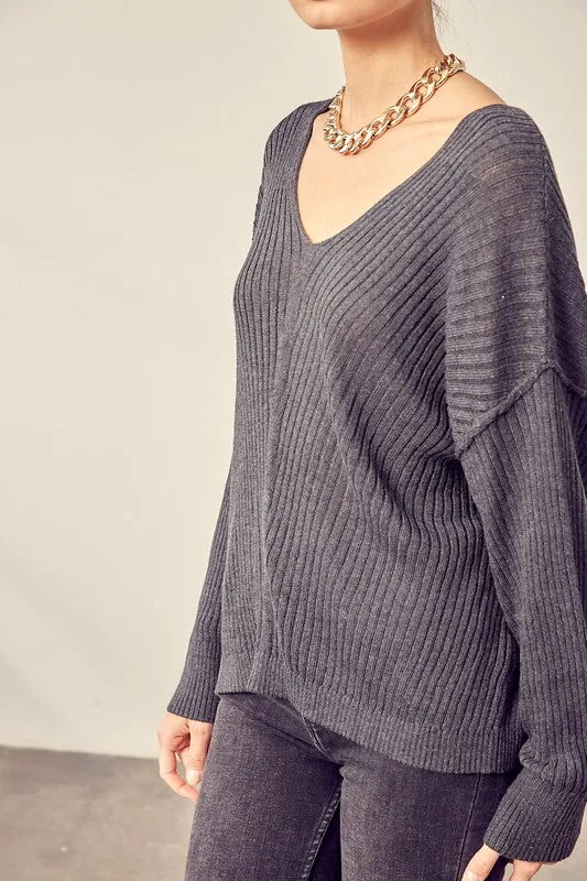 Mustard Seed V-Neck Knit Top