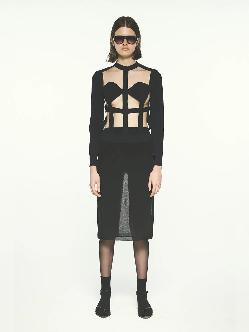 Net Cardigan Dark (Navy)