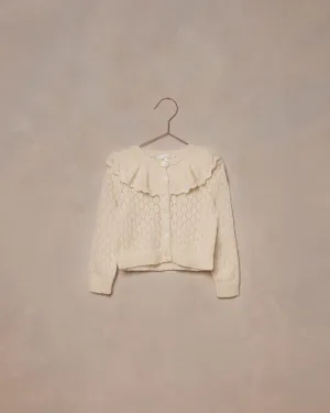Noralee Ecru Ruffle Cardigan Sweater
