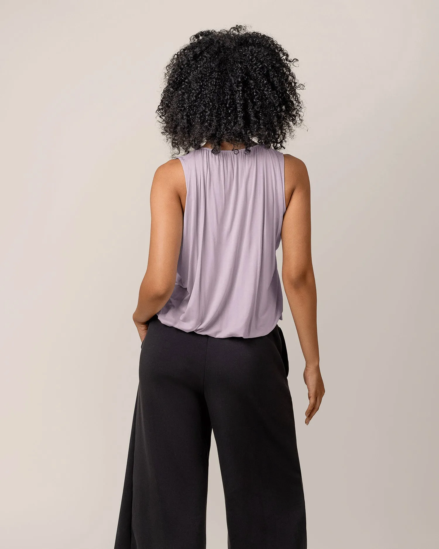 Piper Bubble Hem Nursing Tank | Lavender Mist