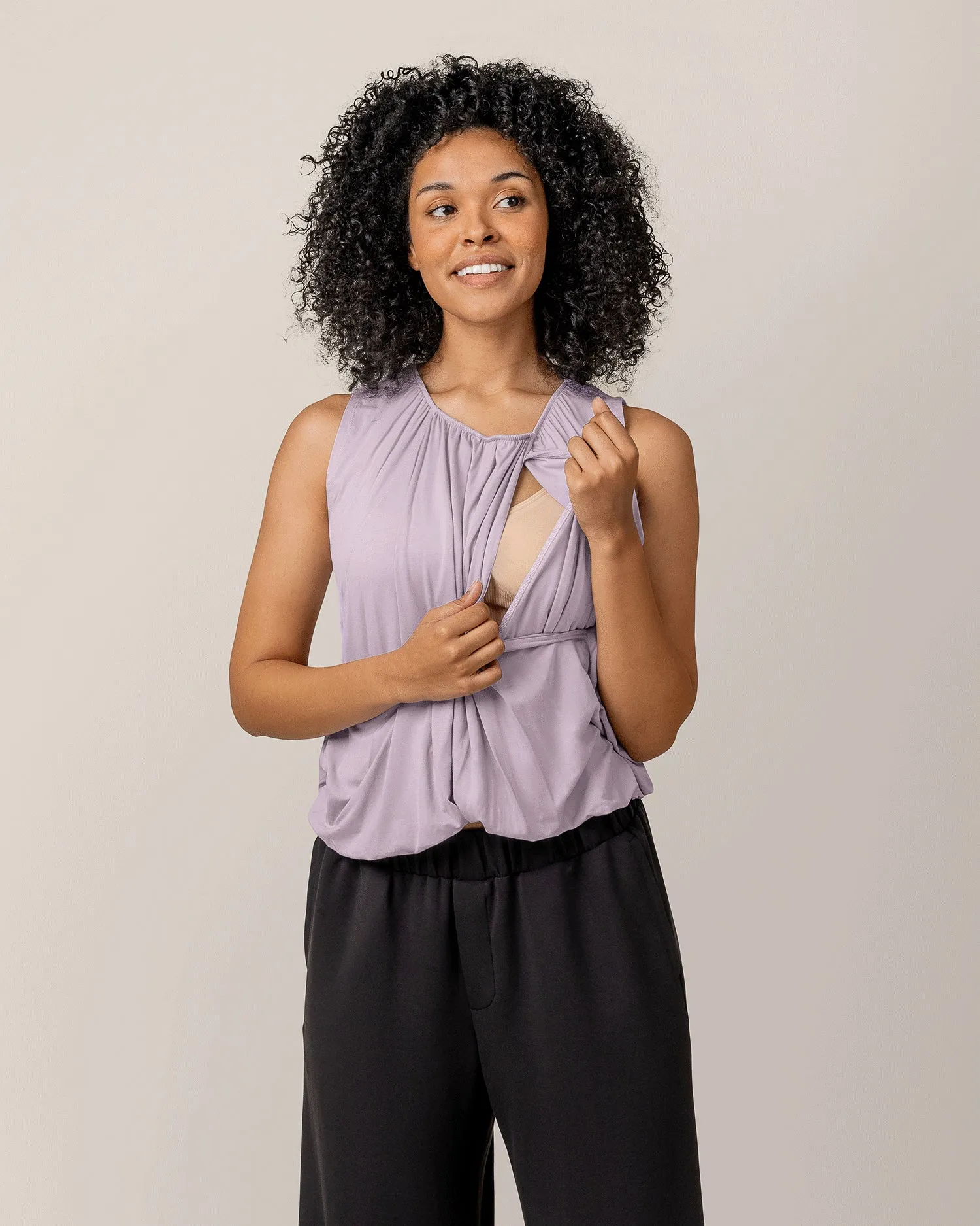 Piper Bubble Hem Nursing Tank | Lavender Mist