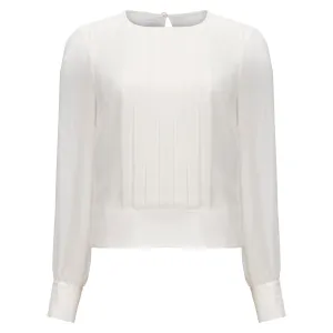 Pleated Crepe Blouse - Ivory