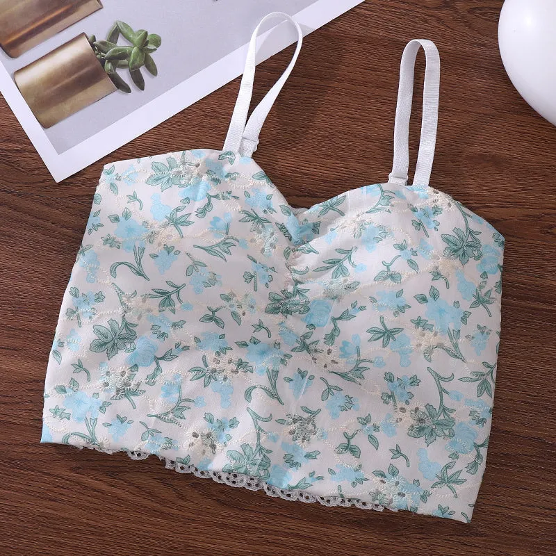Printed Floral Cami Top Tank Bra For Girls, Pack Of 1