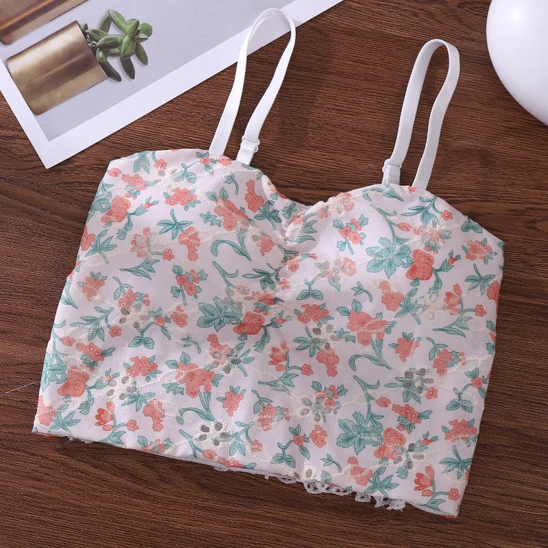 Printed Floral Cami Top Tank Bra For Girls, Pack Of 1