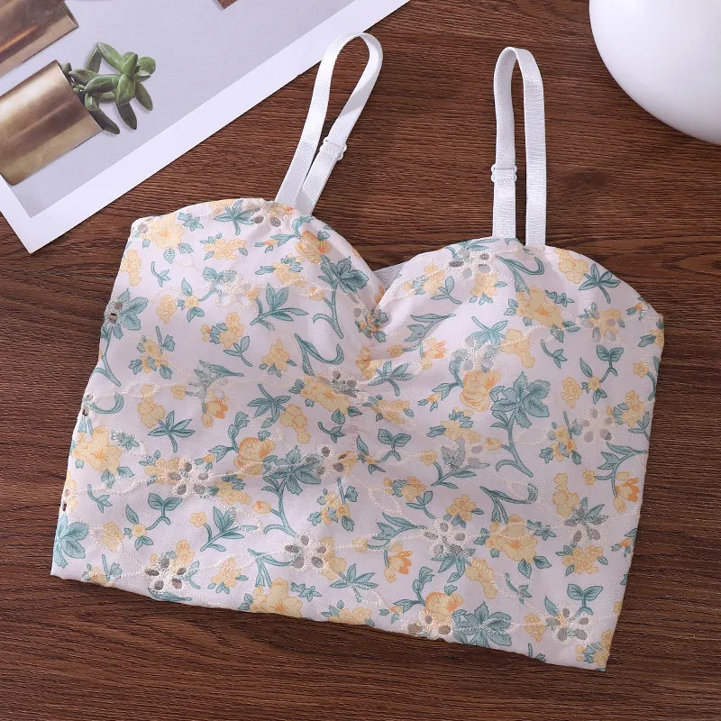 Printed Floral Cami Top Tank Bra For Girls, Pack Of 1