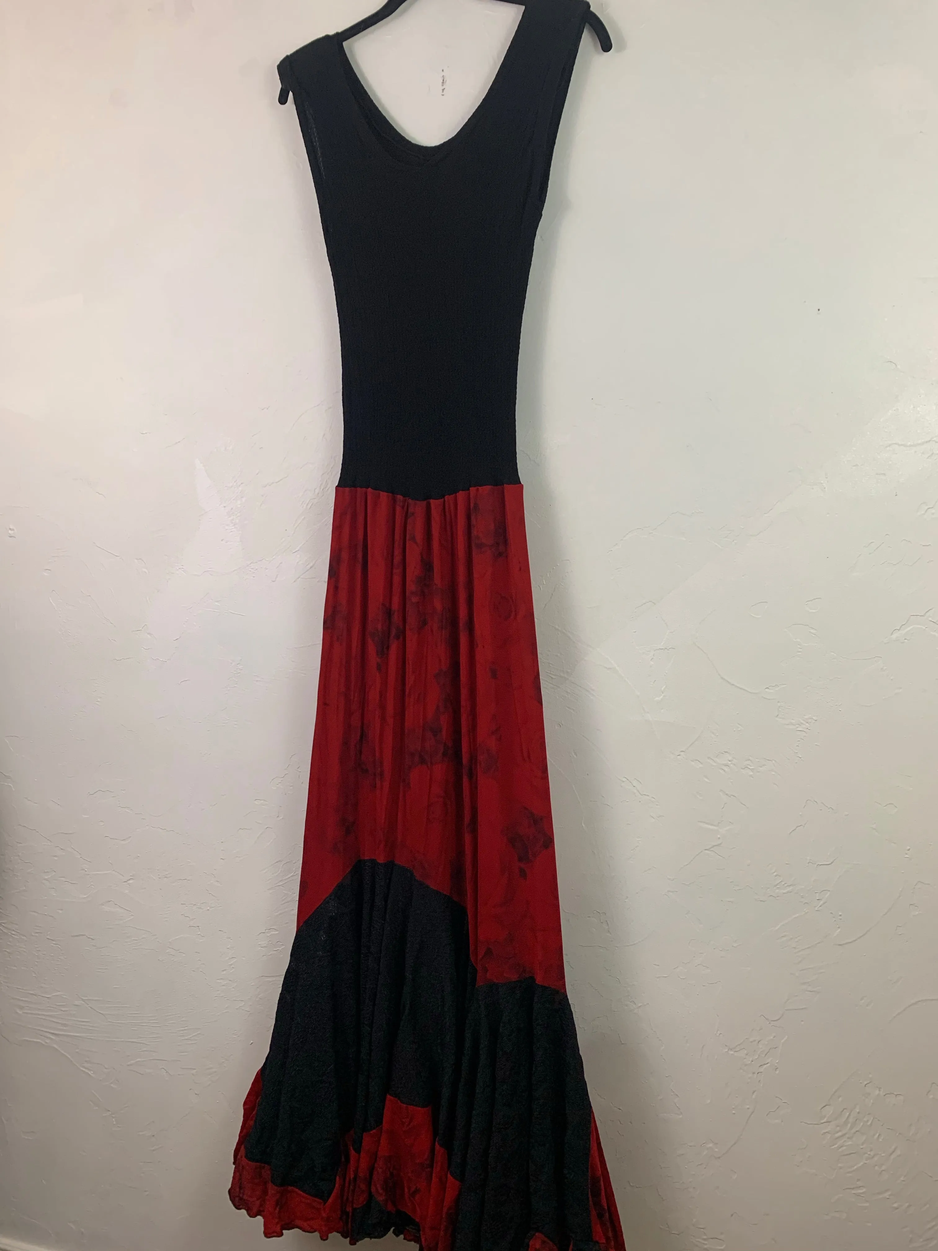 Red rose flowy dress