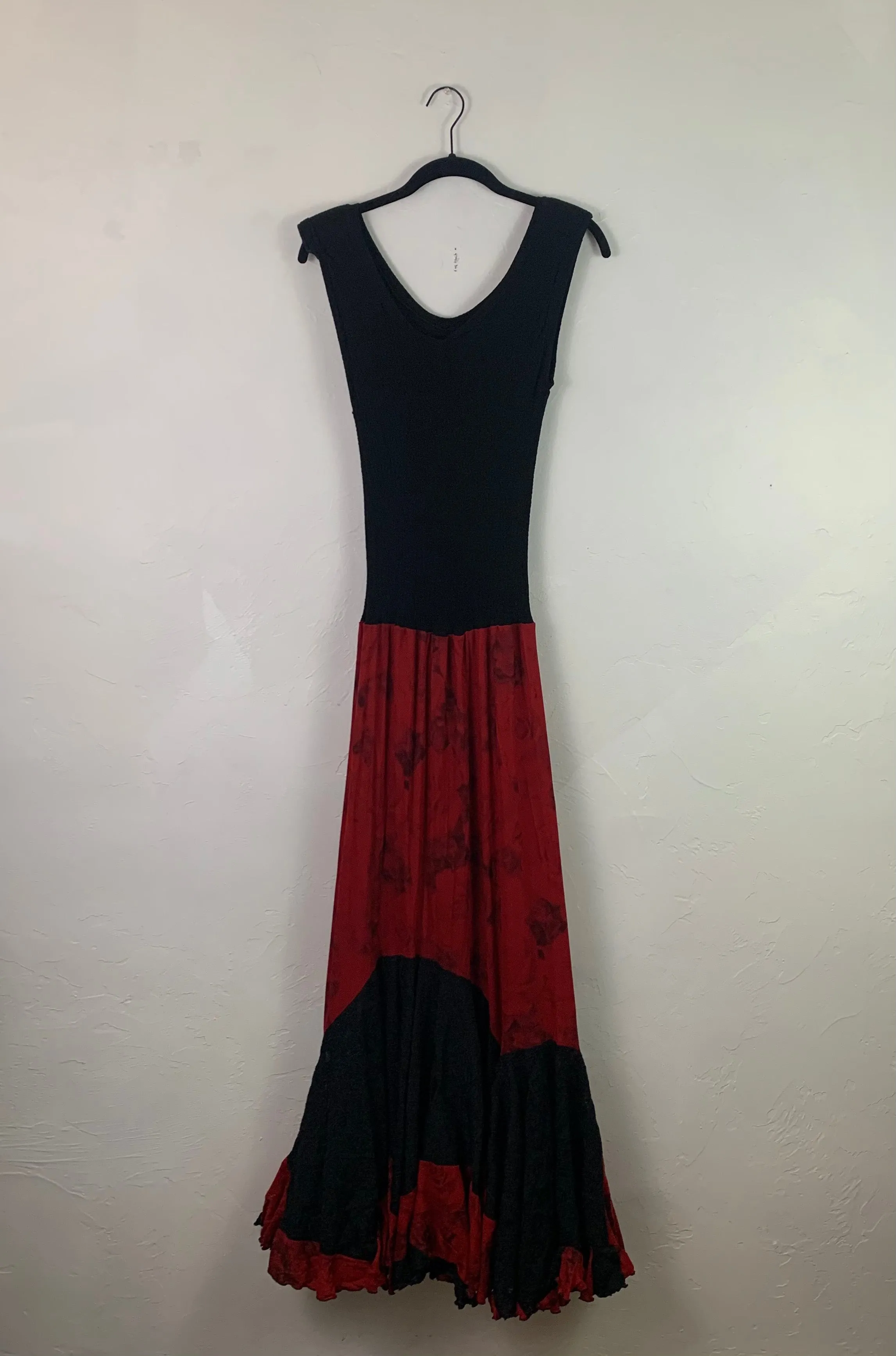 Red rose flowy dress