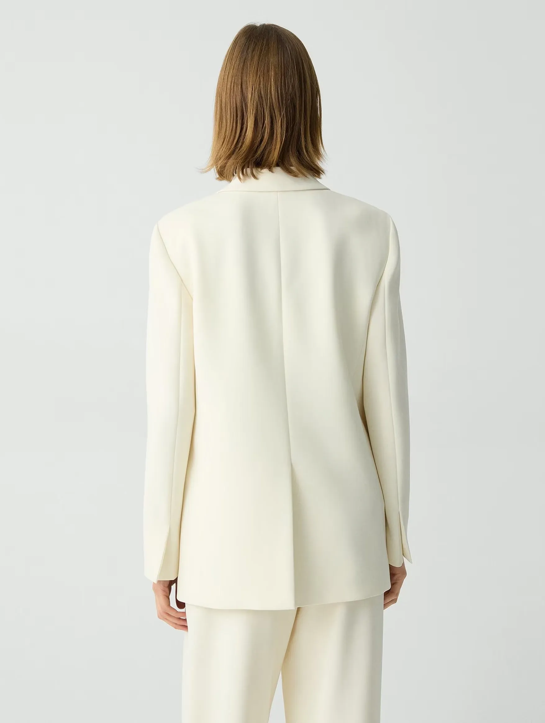 Relaxed Double-Breasted Blazer in Rice