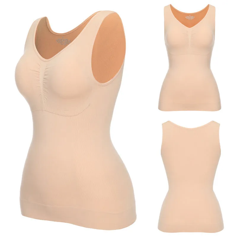 SAS Abdominal sports vest without steel ring with chest pad Shapewear Tank Tops