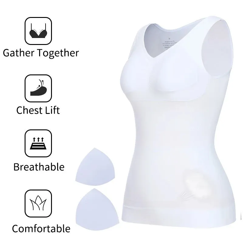 SAS Abdominal sports vest without steel ring with chest pad Shapewear Tank Tops