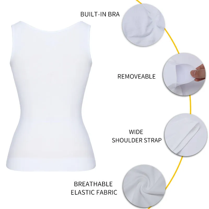SAS Abdominal sports vest without steel ring with chest pad Shapewear Tank Tops