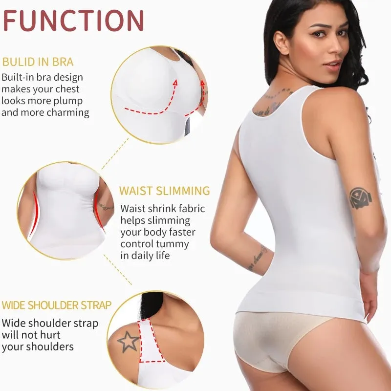 SAS Abdominal sports vest without steel ring with chest pad Shapewear Tank Tops